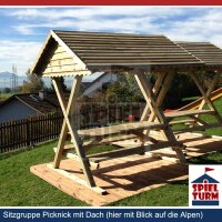 Sitzgruppe Picknicktisch mit Dach